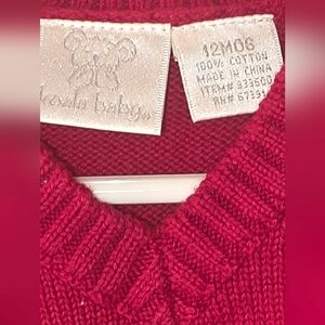 Kookai Vibrant Red Neck Sweater Vest With Matching Pants. Sz 12m